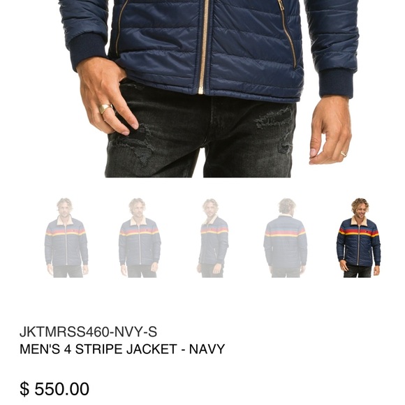 AMAZING LIKE NEW Aviator Nation Mens Navy 4 Stripe Jacket FREE SHIPPING - Picture 6 of 6
